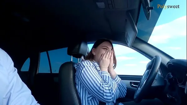Russian girl passed the license exam (blowjob, public, in the car Film hangat yang hangat