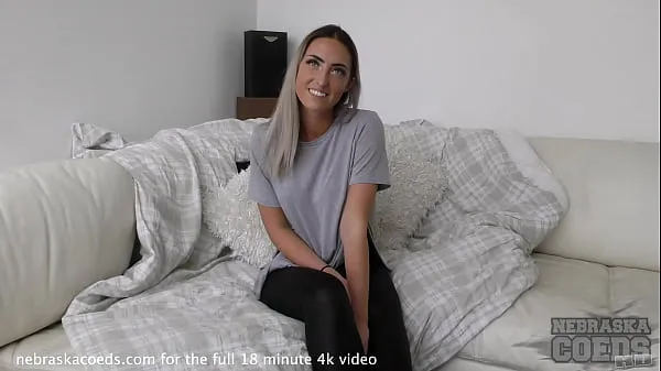 گرم hot dirty blonde does her first time ever video on white casting couch گرم فلمیں