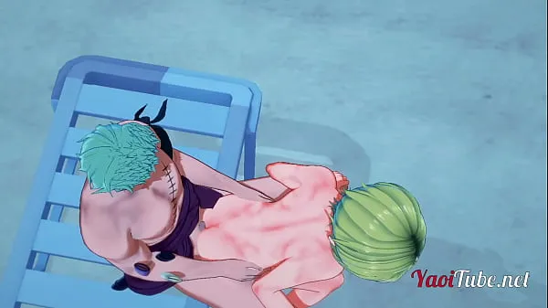 热One Piece Yaoi Hentai 3D - Zoro Ronoa x Sanji Fucking in a beach - Yaoi 3D温暖的电影