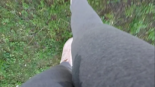 Hot In a public park your stepsister can't hold back and pisses herself completely, wetting her leggings warm Movies