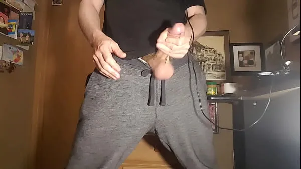 Hot Guy in Gym Sweats Jerks Off and Cums warm Movies