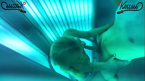Hot Hot Sex and Blowjob in the Solarium of Public SPA. Almost Caught warm Movies