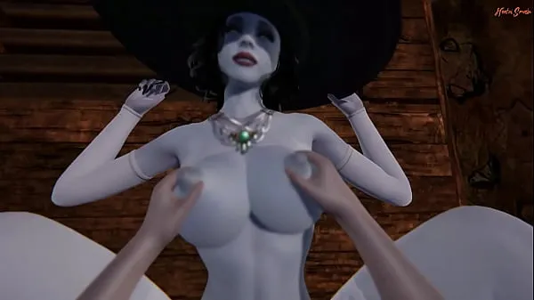 Vroči POV fucking the hot vampire milf Lady Dimitrescu in a sex dungeon. Resident Evil Village 3D Hentai topli filmi