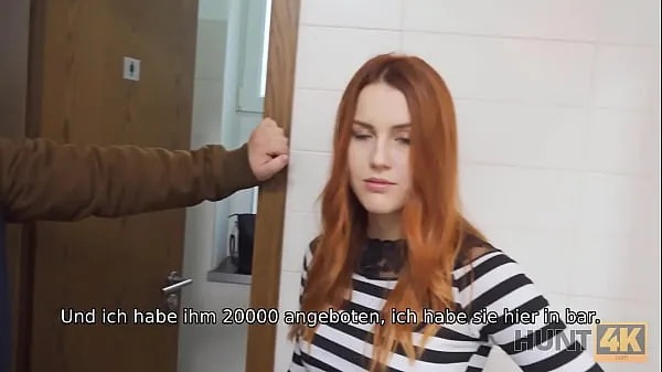 Hot HUNT4K. Red haired Belle fucked by stranger in toilet in front of BF warm Movies