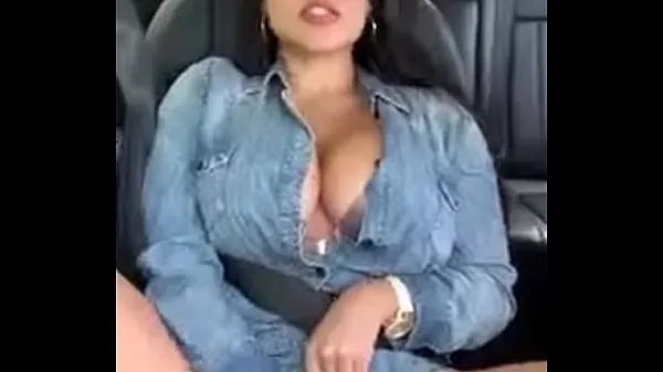 Hot Busty woman masturbates in the car warm Movies