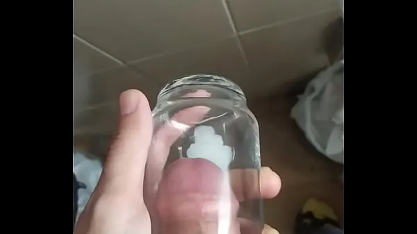Hotte Thick white cock cum in glass varme filmer