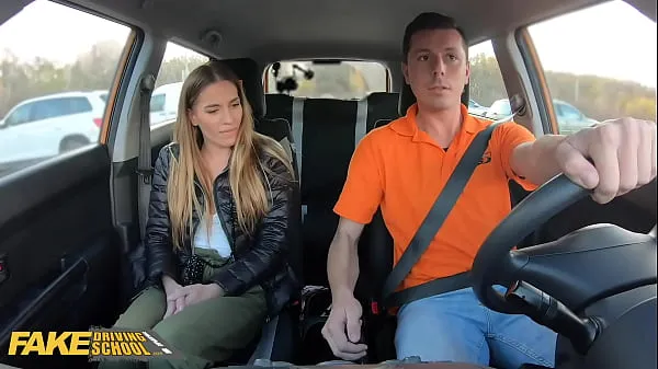 Hot FakeDrivingSchool Backseat Fuck for Eveline Dellai After Breakdown warm Movies