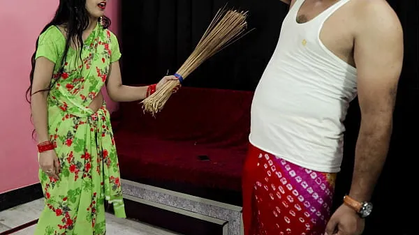 Hotte punish up with a broom, then fucked by tenant. In clear Hindi voice varme filmer