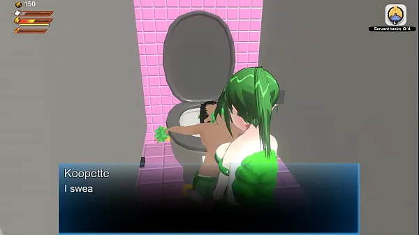 Gorące 3D Femdom Koopette Facesitting Piss Spanking Toilet Fartciepłe filmy