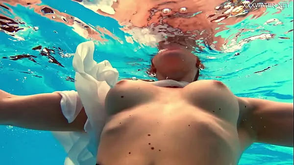 Hot Russian pornstar Anastasia Ocean strips in the pool warm Movies