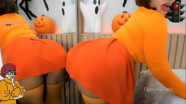 Zoombie Velma Dinckley Scooby Doo cosplay for halloween, jerk off game, blowjob and anal toy Filem hangat panas