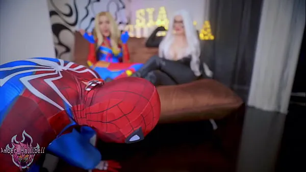 Hotte Spidey Shoots All His Web On Huge Tits varme film