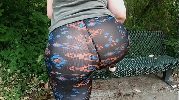Hot Mom Huge Ass See Thru Leggings Public Trail warm Movies