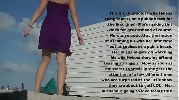 Film caldi Mia moglie esibizionista Helena Price Parte 1 - Voyeurs in spiaggia in toplesscaldi
