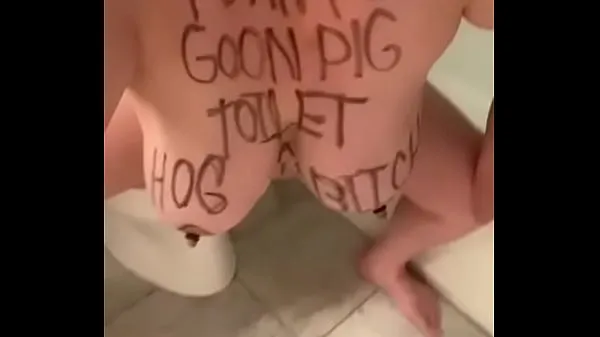 Hotte Fuckpig porn justafilthycunt humiliating degradation toilet licking humping oinking squealing varme film