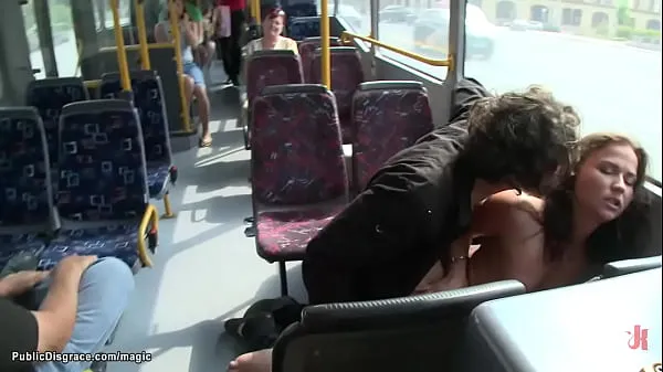 Hete Bound Euro slut fucked in public bus warme films
