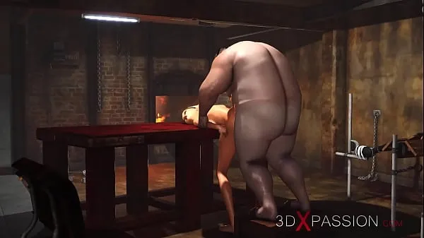 Hotte Super hardcore in a basement. Fat man fucks hard a sexy blonde slave varme filmer