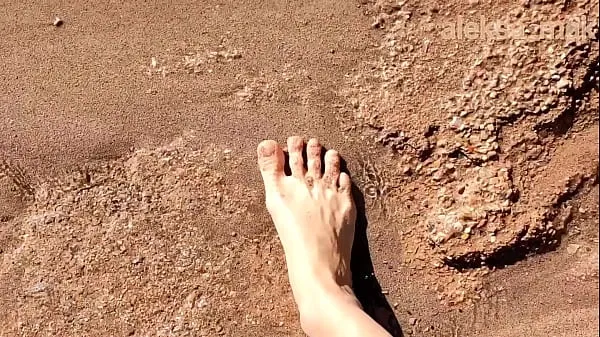 Hot day off feet feet on the beach naked warm Movies