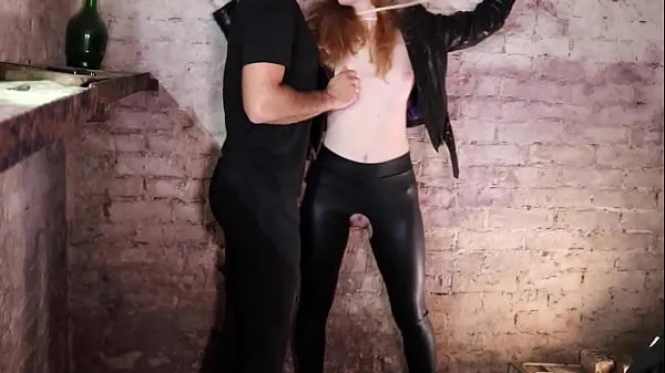 Menő Babe in leather leggings bounded and fucked meleg filmek