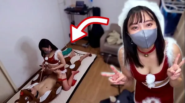 She had sex while Santa cosplay for Christmas! Reindeer man gets cowgirl like a sledge and creampie Film hangat yang hangat