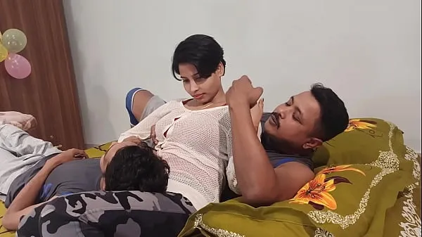 Hotte amezing threesome sex step sister and brother cute beauty .Shathi khatun and hanif and Shapan pramanik varme filmer