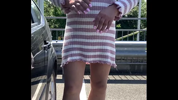 kelly cd on a carpark in pink jumper dress and nude pantyhose Filem hangat panas