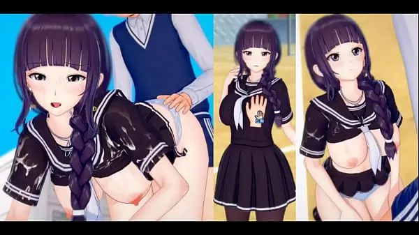 Hot Eroge Koikatsu! ] 3DCG hentai video where bangs straight bangs jk "Futaba" is rubbed breasts warm Movies