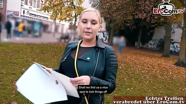 Hot German blonde with natural tits pick up at the street warm Movies