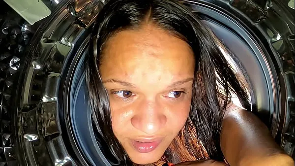 گرم Stepmother gets stuck in the washing machine and stepson can't resist and fucks گرم فلمیں