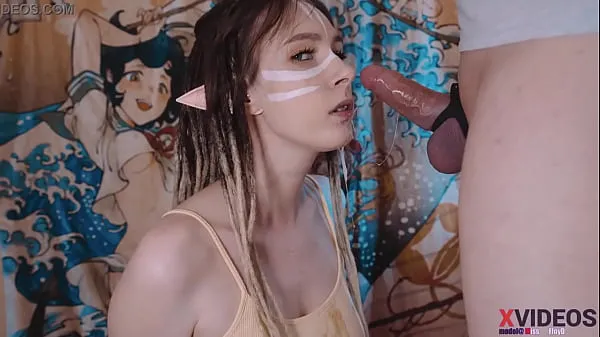Hot Fucking the mouth of a beautiful elf girl in dreadlocks! Oral sex with a pretty girl! Cum in her mouth! Drooling blowjob and deep throat girlfriend! Facial ! Tall girl cosplays an elf ! Big boobs warm Movies