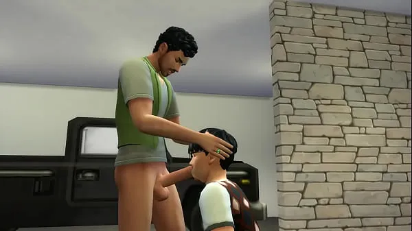 Gay friends fucking in the garage | The Sims 4: WickedWhims Filem hangat panas