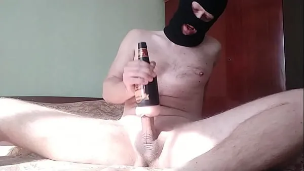 Hot Muscular man roughly fucks a flashlight and ejaculates inside with a loud moan warm Movies