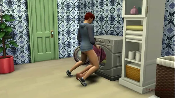 뜨거운 Sims 4, my voice, Seducing milf step mom was fucked on washing machine by her step son 따뜻한 영화