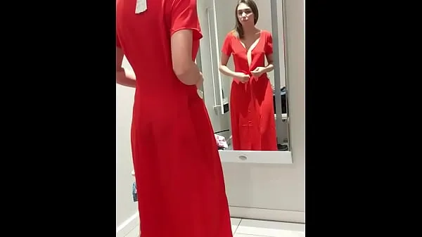 Hotte My boyfriend filmed me on the phone in the fitting room when I tried on clothes varme film