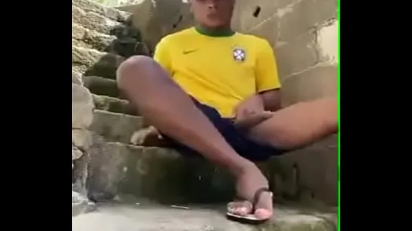 Hot Cafuçu masturbating on the stairs warm Movies