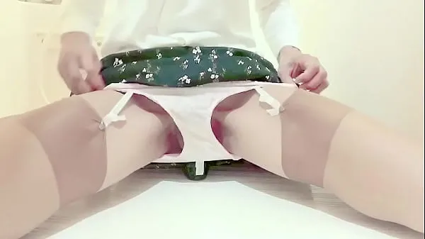 Hot Japanese crossdresser play black dildo in bathroom warm Movies
