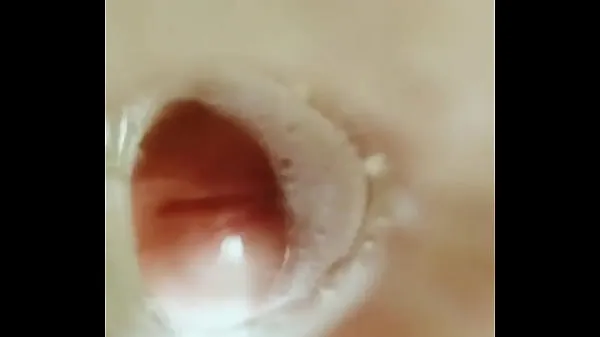 Close-up of sperm in sextoy Filem hangat panas