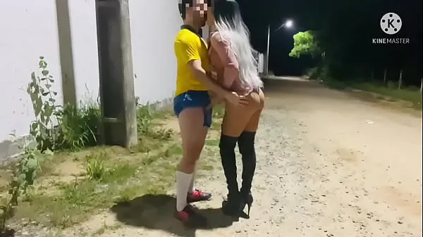 Hot FOOTBALL PLAYER FUCKING A CUZINHO IN THE MIDDLE OF THE STREET warm Movies