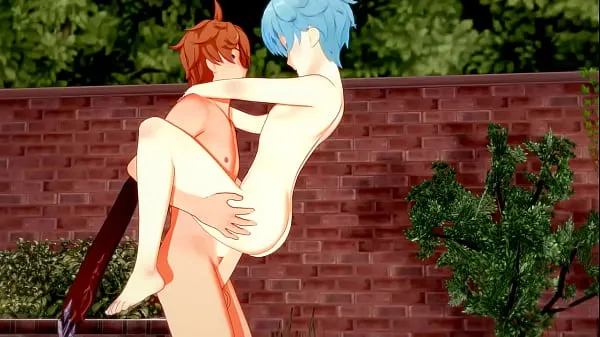 Vroči Genshin Impact Yaoi - Tartaglia x Chongyun HardSex - Sissy crossdress Japanese Asian Manga Anime Game Porn Gay topli filmi