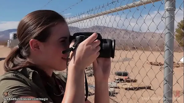 Hotte Sexy war reporter Casey Calvert caught on cam soldier James Deen fucking bound babe Lyla Storm then she is caught and anal fucked too in a desert varme film
