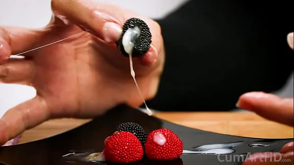 Hot CFNM Handjob cum on candy berries! (Cum on food 3 warm Movies