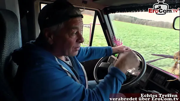 German teen Hitchhiker pick up and fuck in car with grandpa Film hangat yang hangat