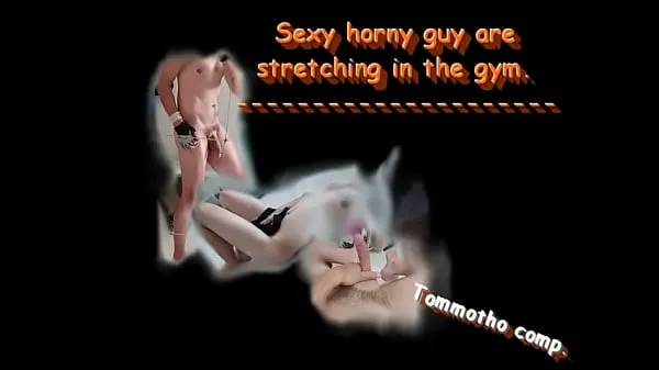 Quente Sexy horny guy are stretching in the gym (Tom Ondra Motho Filmes quentes