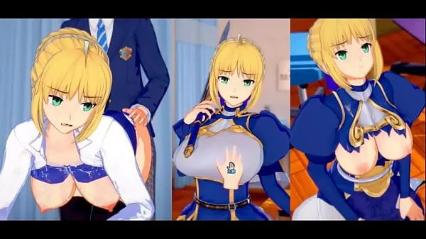 ภาพยนตร์ยอดนิยม Eroge Koikatsu! ] FGO (Fate) Altria Pendragon (Saber) rubs her boobs H! 3DCG Big Breasts Anime Video (FGO) [Hentai Game Fate / Grand Order เรื่องอบอุ่น