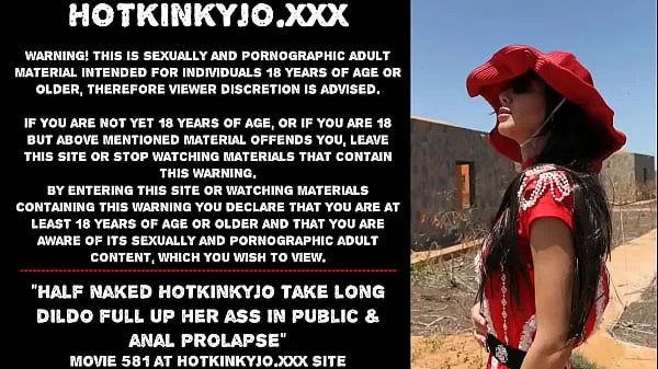 Hotte Half naked Hotkinkyjo take long dildo full up her ass in public & anal prolapse varme film