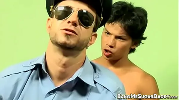 Hot Uniformed gay policeman fucked by adorable Latino twink warm Movies