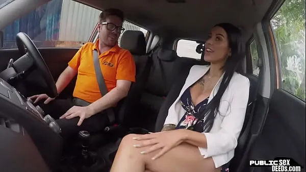 Hot Busty MILF gets fucked outdoor in car by her driving tutor warm Movies