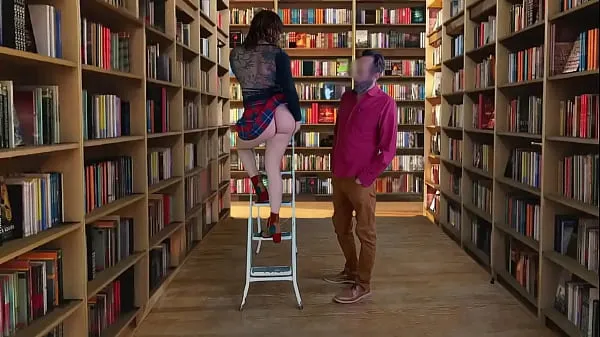 Hot Blowjob to the teacher in the library warm Movies