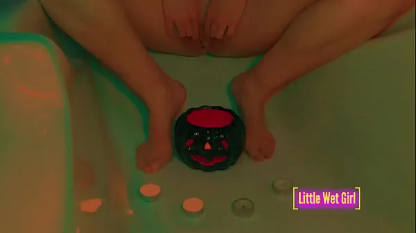 Sıcak Play pissing in pumpkin and candles on Halloween - Preview Sıcak Filmler