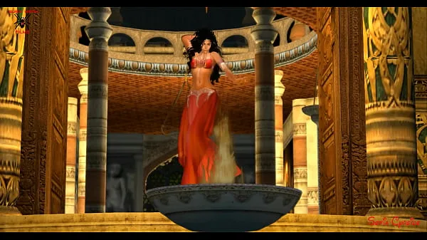 Hot FANTASY GIRL RED BELLY DANCER warm Movies